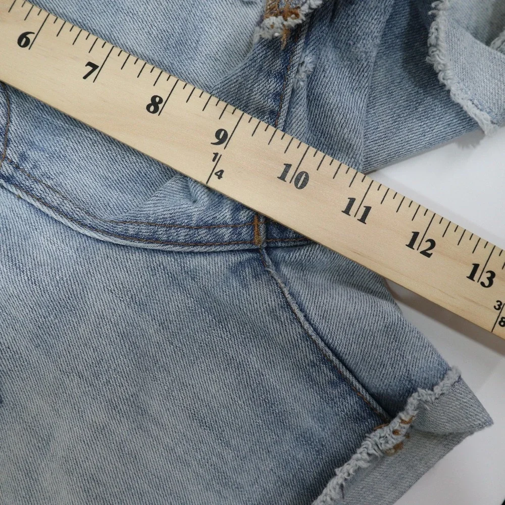 Madewell Denim Shorts 29 Distressed Cutoff Light Wash Y2K Frayed Hem